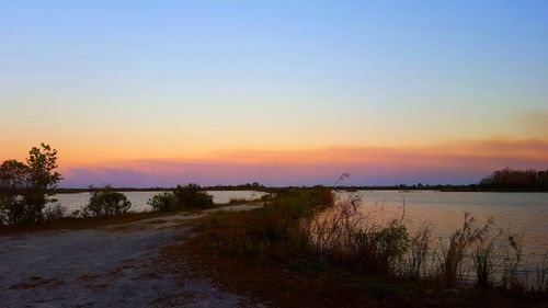 Scenic view of beach during sunset