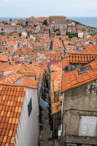 High angle shot of townscape