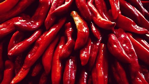 Full frame shot of red chili peppers