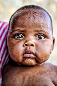 Close-up portrait of cute baby