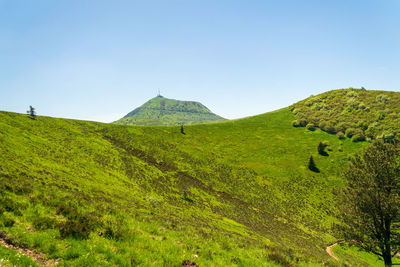 Scenic view of landscape against clear sky