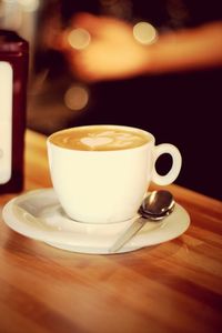 Close-up of coffee on table