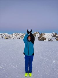 Scenic view of snow covered landscape