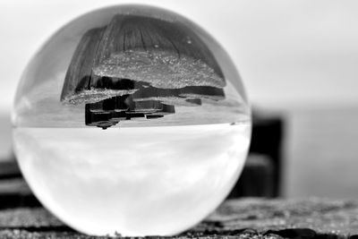 Close-up of water against sky