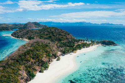 Scenic view of island in sea