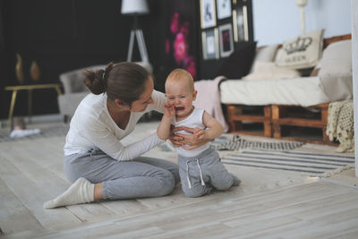 Mother comforts