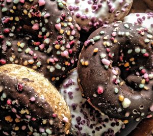 Detail shot of doughnuts
