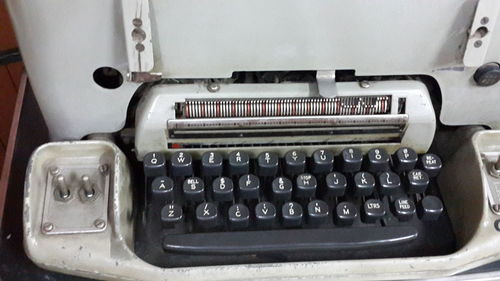 Close-up of typewriter