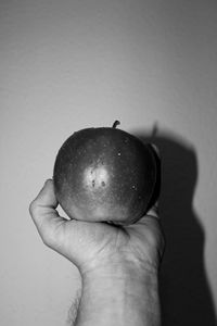 Close-up of hand holding apple
