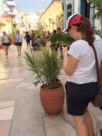 Woman standing in market