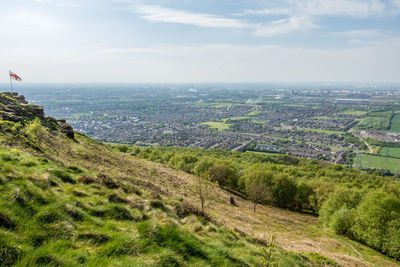 High angle view of landscape against sky