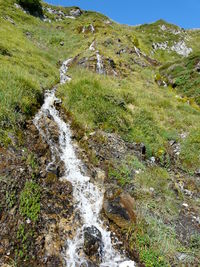 Scenic view of stream flowing through rocks