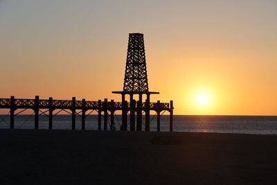 Scenic view of sea against clear sky during sunset
