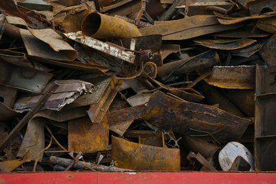 Stack of old rusty metal structure