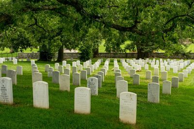 Tombstones at cemetery