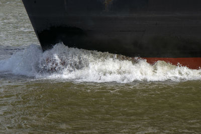 Water splashing in sea