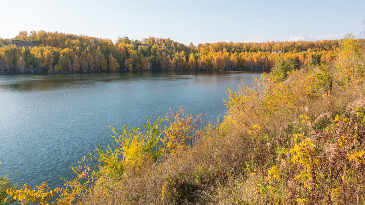 SCENIC VIEW OF LAKE DURING AUTUMN