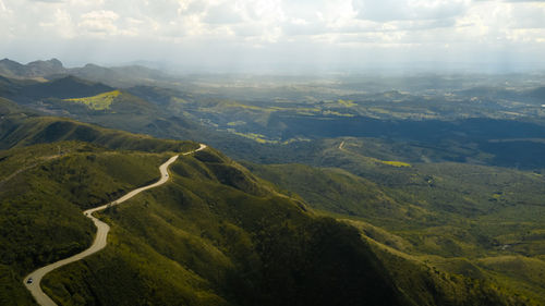 Aerial view of serra do rola moca, in brumadinho, minas gerais