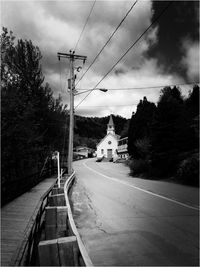 Empty road against cloudy sky