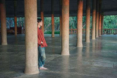 Woman standing in a temple