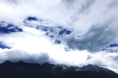 Low angle view of mountains against sky