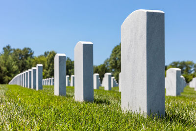 Panoramic view of cemetery against sky