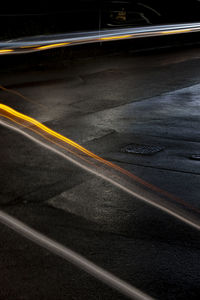 Light trails on highway at night