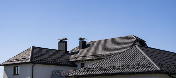 Low angle view of building against clear sky