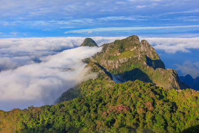 Scenic view of mountains against sky