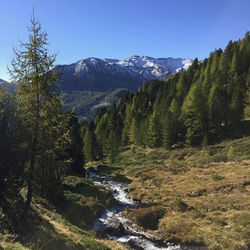 Scenic view of mountains against clear sky