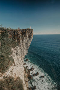 Scenic view of sea against sky in karang boma cliff 