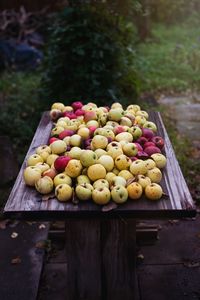 Apples on table 