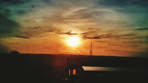 Sun shining through clouds