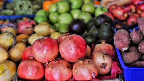 Close-up of fruits for sale at market stall