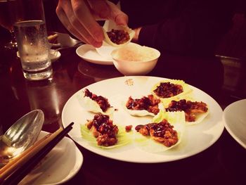 Close-up of served food