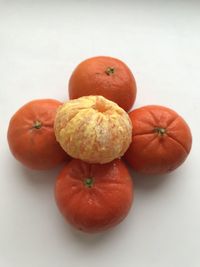 High angle view of fruits on table