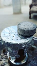 Close-up of ice cream on table