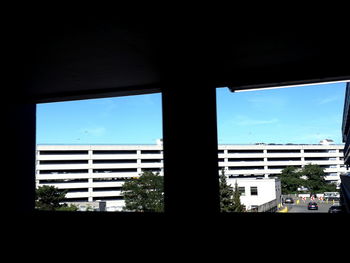 View of building through window