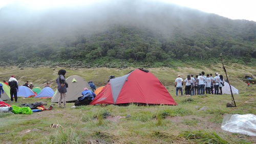 Group of people on field