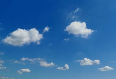 Low angle view of clouds in blue sky