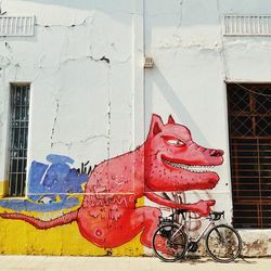 Close-up of red wall