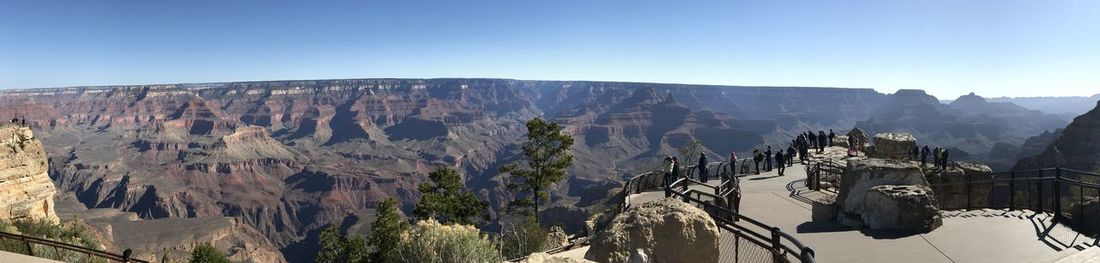 Panoramic view of mountain range against sky