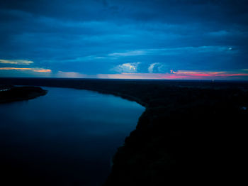 Scenic view of sea against sky at sunset