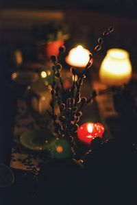 Close-up of lit candle