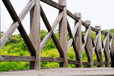 View of bridge in garden