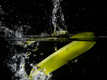 Close-up of splashing water against black background