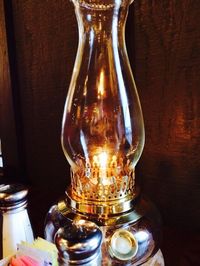 Close-up of wine glass on table