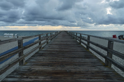 Pier over sea against sky