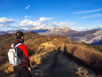 Trekking in the alps of lake como