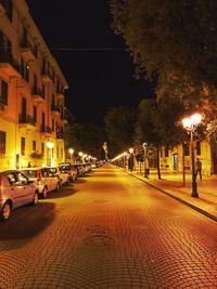 Cars on road at night